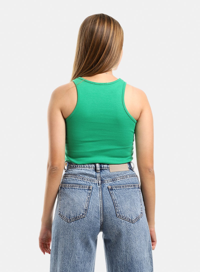 belle Slim Fit Solid Sleeveless Tank Top - Image 3
