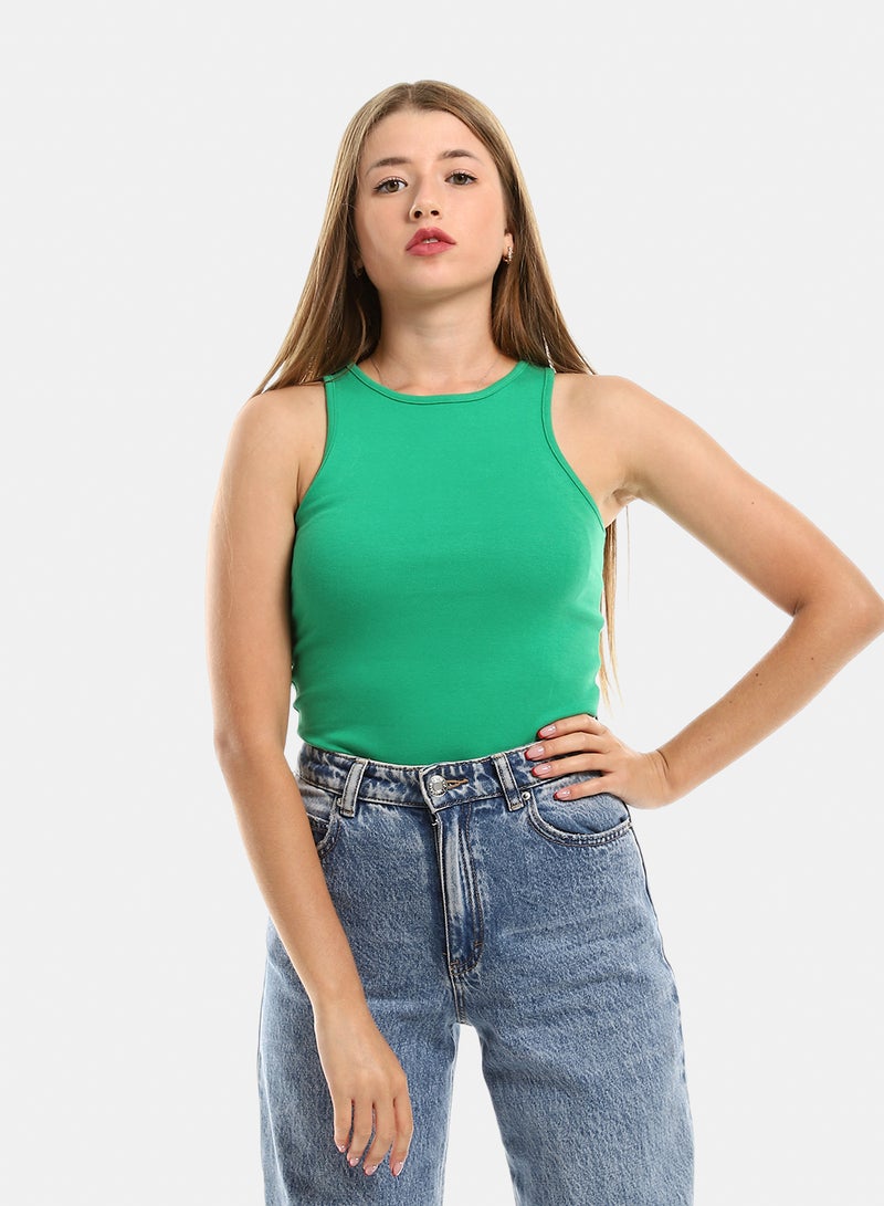 belle Slim Fit Solid Sleeveless Tank Top - Image 1