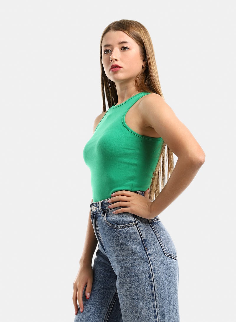 belle Slim Fit Solid Sleeveless Tank Top - Image 2