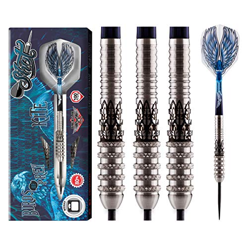 Shot! Darts Steel Tip, Birds of Prey Kite (21g/23g/25g), 80% Tungsten Barrel, Front Weighted, Handcrafted Professional Dart Set & Flights Made in New Zealand, Metal Tip for Bristle Dartboard - Image 1