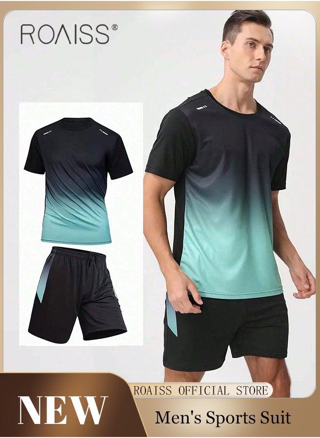 2-Piece Mens Summer Running Outfit Set - Gradient T-Shirt & Shorts with Pockets - Breathable, Moisture-Wicking, Stylish for Jogging and Fitness - pzsku/Z600DD57E0600DAE33294Z/45/_/1719998640/2d5f893b-905f-447c-841b-6e841c5aa69b