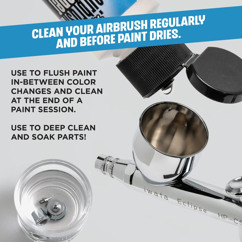 Iwata Medea Airbrush Cleaner 4 oz â€“ Ready-to-Use Solution for Airbrushes, Paint Brushes & Artist Tools â€“ For Acrylic, Oil & Water-Based Paints, Inks, Dyes, Watercolors and Gouache. Deep Cleans & Flushes - Image 2