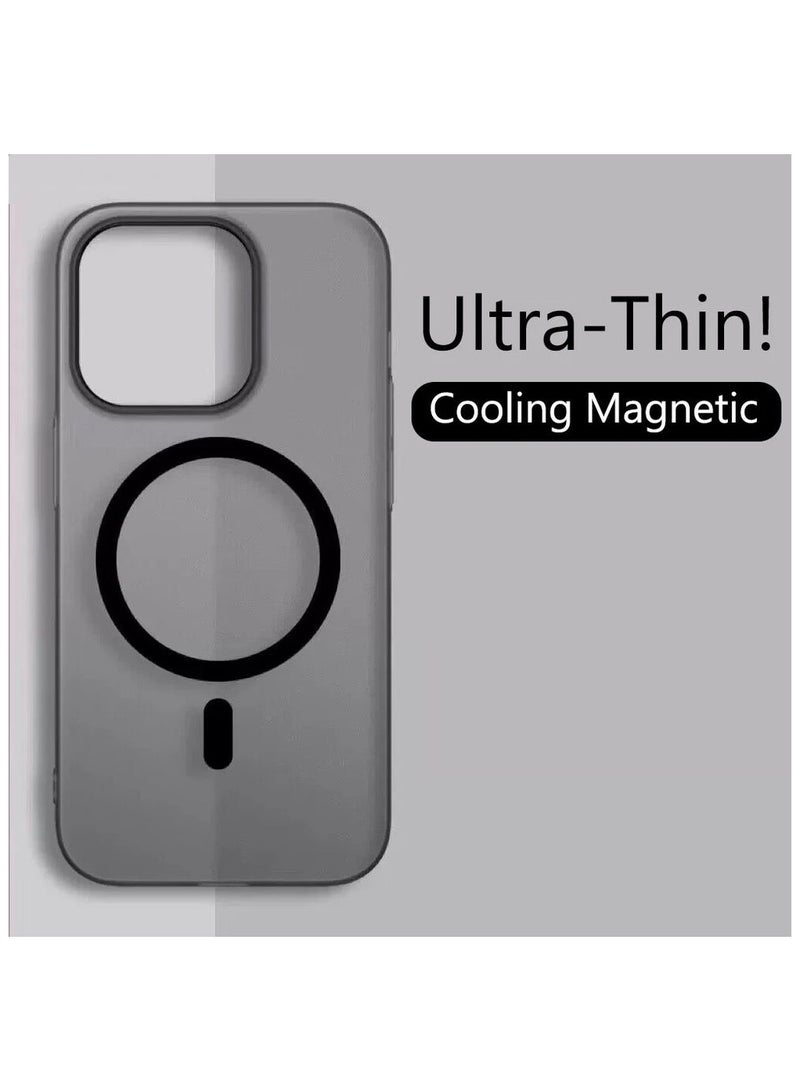 Denx Magsafe Luxury Matte Case for iPhone12 - iPhone 12 Pro Slim Magnetic Clear Shockproof Cover , (Black) - Image 3