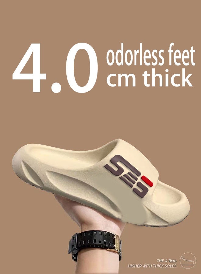 Ses White summer outdoor wear-resistant home bathroom non-slip bath soft bottom men's slippers (42-43EUR) - Image 3