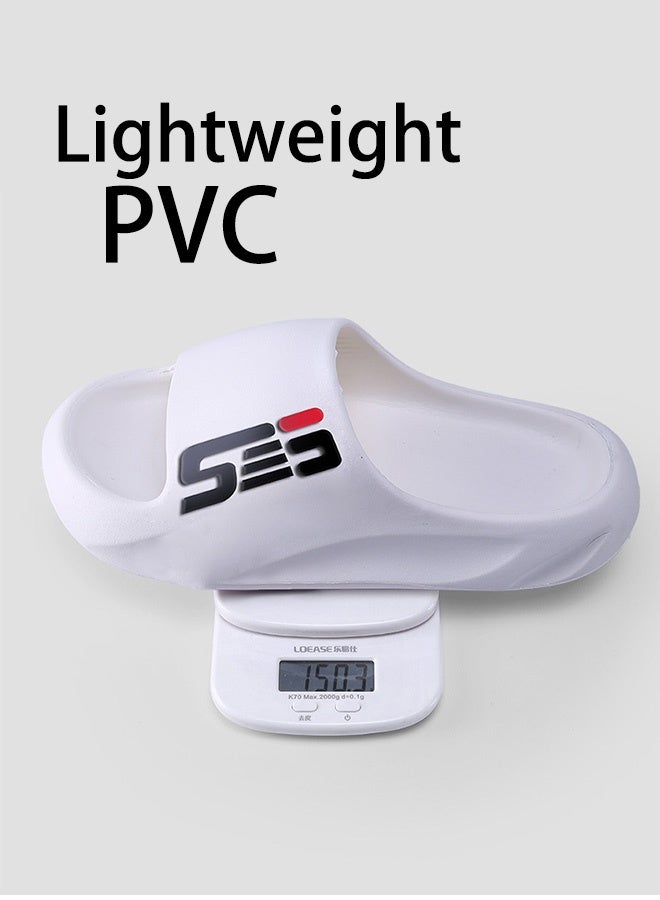 Ses White summer outdoor wear-resistant home bathroom non-slip bath soft bottom men's slippers (42-43EUR) - Image 5