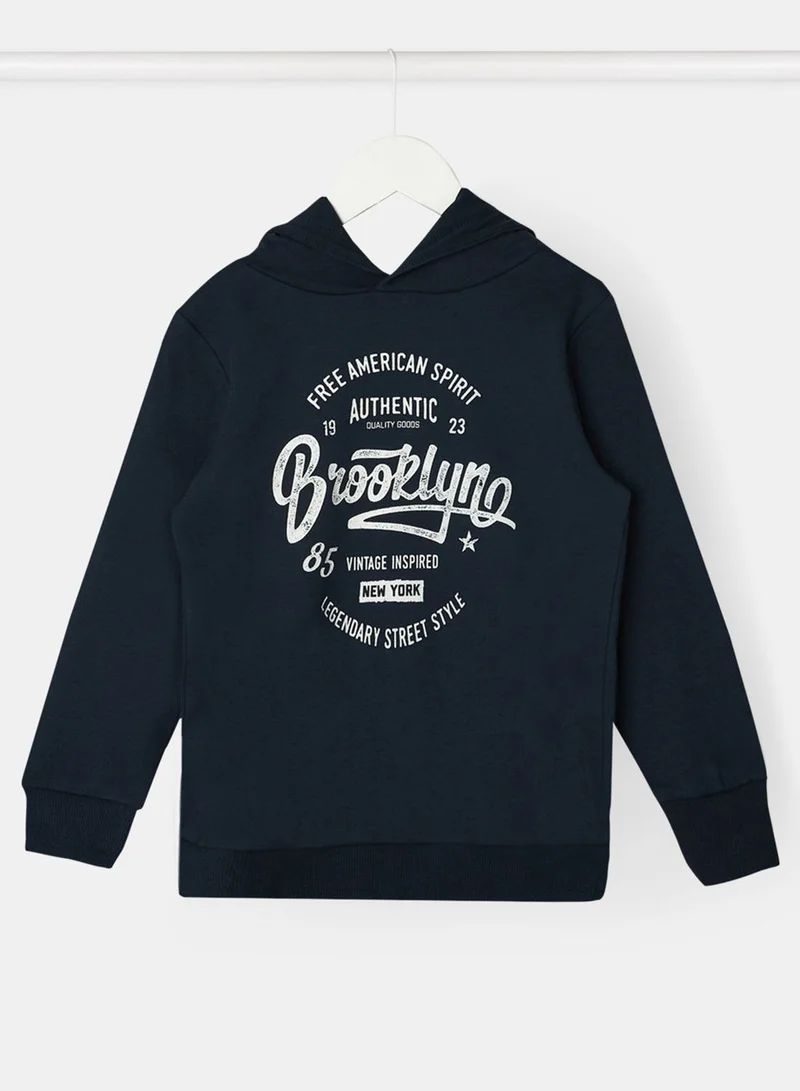 NAME IT Kids Slogan Print Hoodie