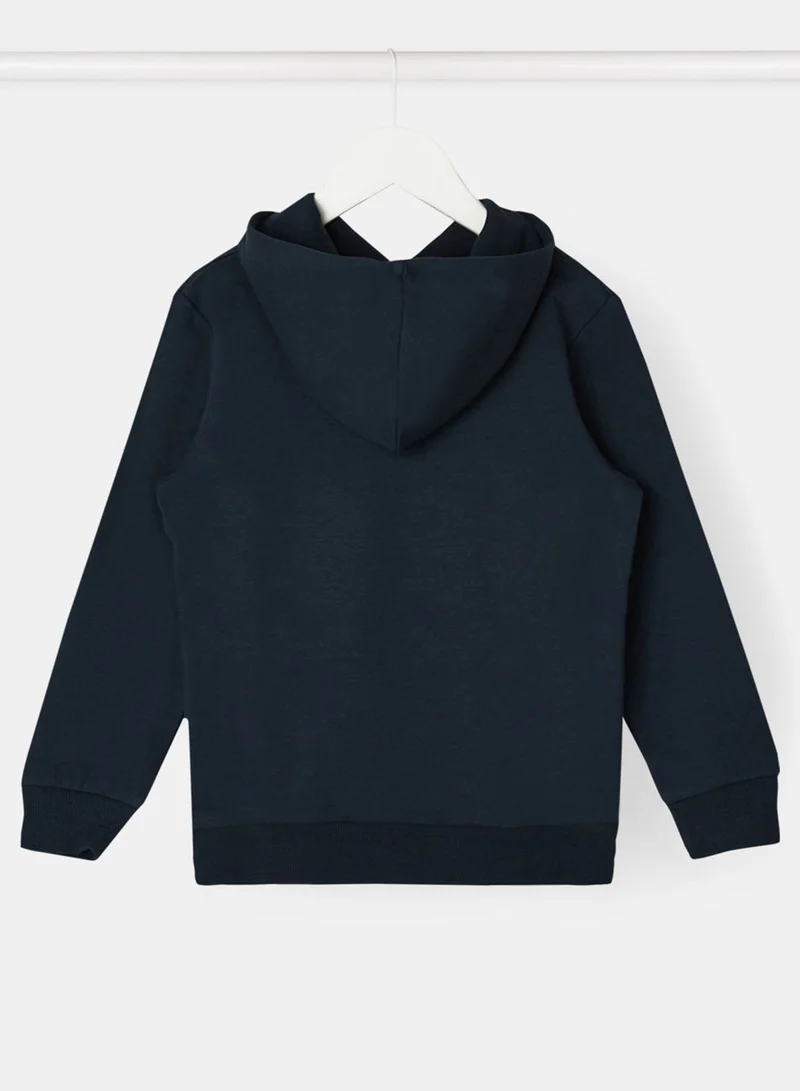 NAME IT Kids Slogan Print Hoodie