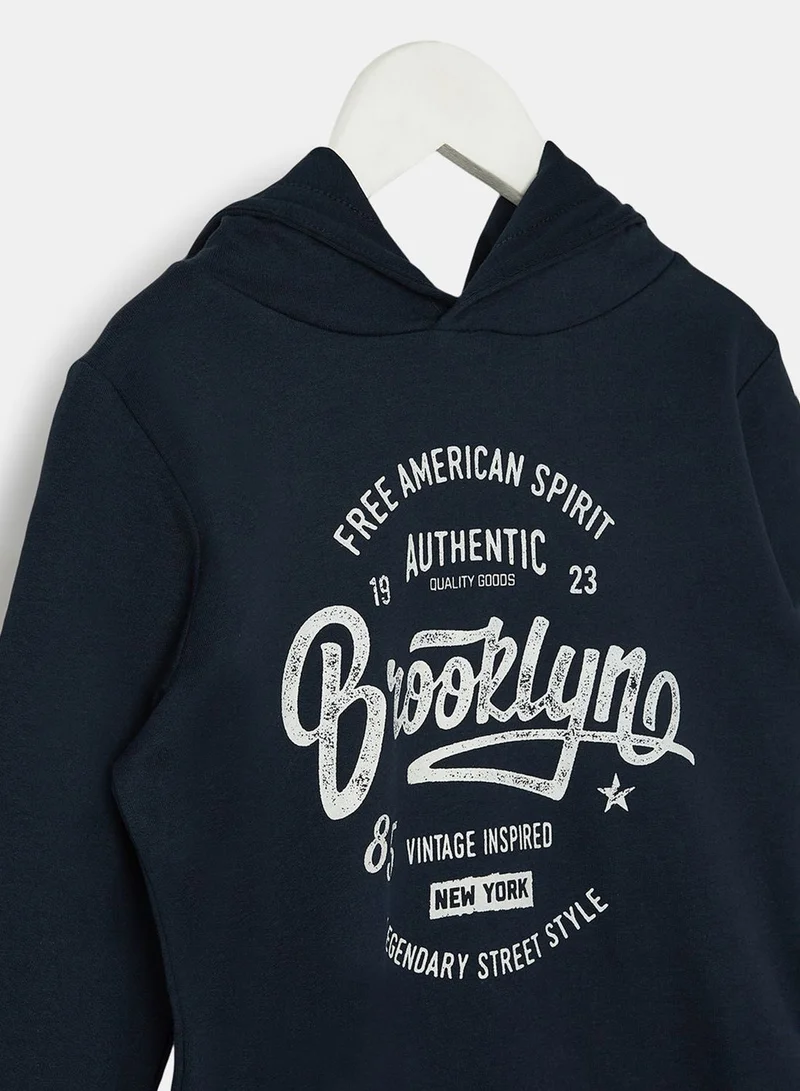 NAME IT Kids Slogan Print Hoodie