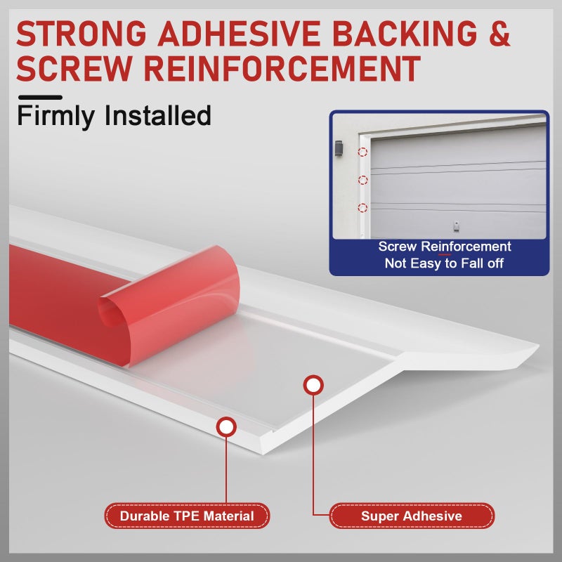 alophoty Garage Door Seal Top and Sides - 40 Ft Garage Door Weather Stripping Side Seal, Heavy Duty Weatherproof TPE, Insulates, Prevents Drafts, Easy Installation for Homeowners and DIYers - Image 5