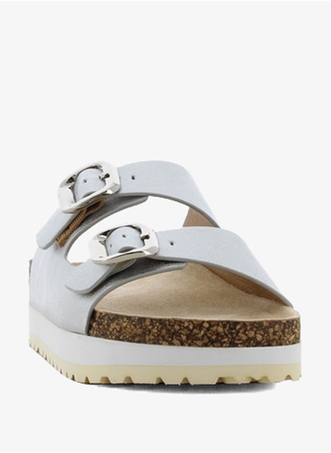 SJ - Women's Buckle Detail Slip-On Sandals - Image 1