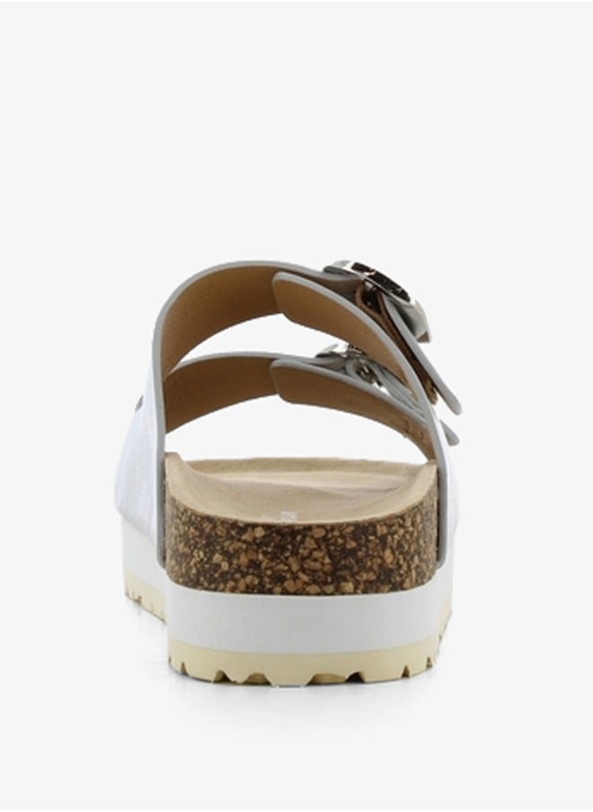SJ - Women's Buckle Detail Slip-On Sandals - Image 1
