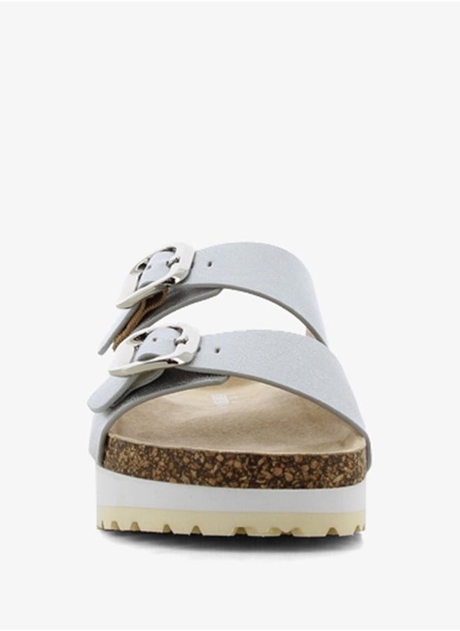 SJ - Women's Buckle Detail Slip-On Sandals - Image 1