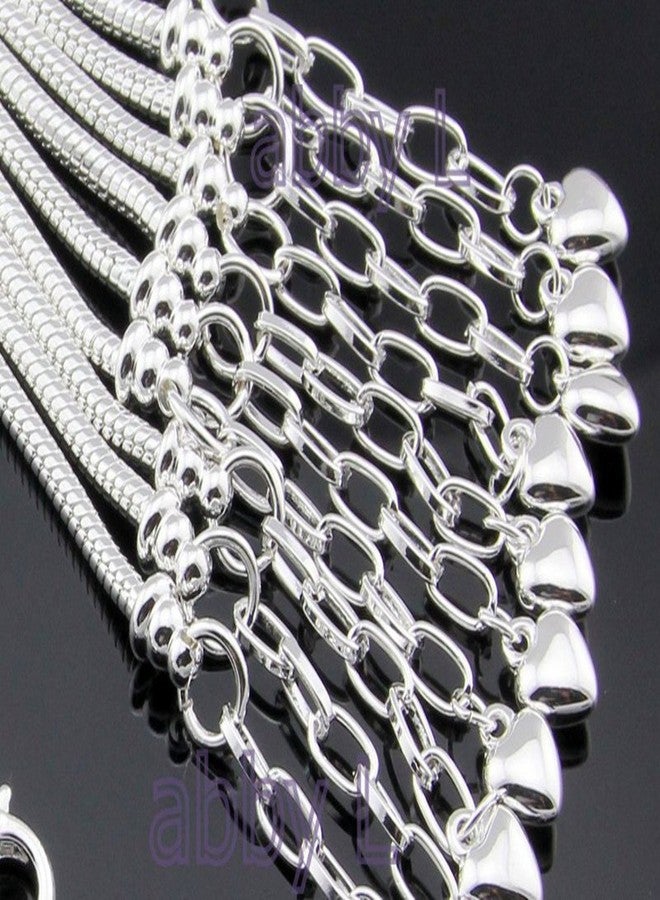 Yeshan سوار تشارم من سلسلة ثعبان فضية مطلية للنساء 5 قطع مع مشبك لوبستر كلاسيكي يناسب جميع خرزات شاميليا وتروول وبياغي، 6.7 بوصة - Image 5