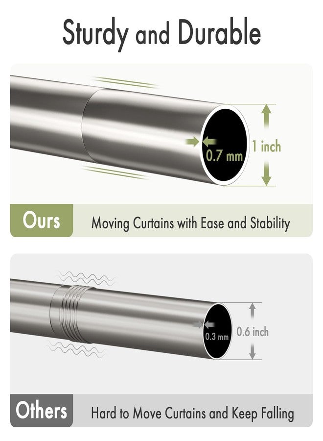 أمازيرباث قضيب ستارة دش AmazerBath من النيكل بنابض التوتر، 31-75 بوصة، قطر 1 بوصة، قضيب توتر شديد التحمل، قضيب ستارة حمام مقاوم للصدأ، قابل للتعديل بدون حفر، تركيب مجزأ سهل - Image 3