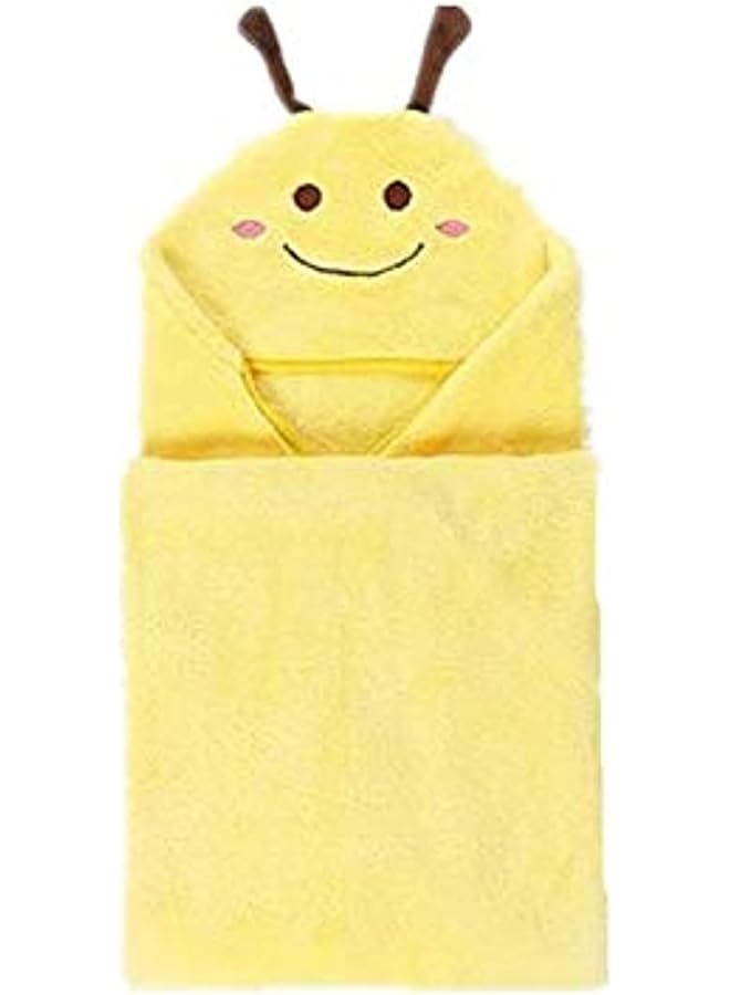 يو-هومي منشفة حمام ناعمة للأطفال، منشفة سميكة بغطاء رأس، رداء حمام للأولاد والبنات، عباءة على شكل حيوان كرتوني لطيف، منشفة حمام للأطفال الصغار (نحلة صغيرة) - Image 1