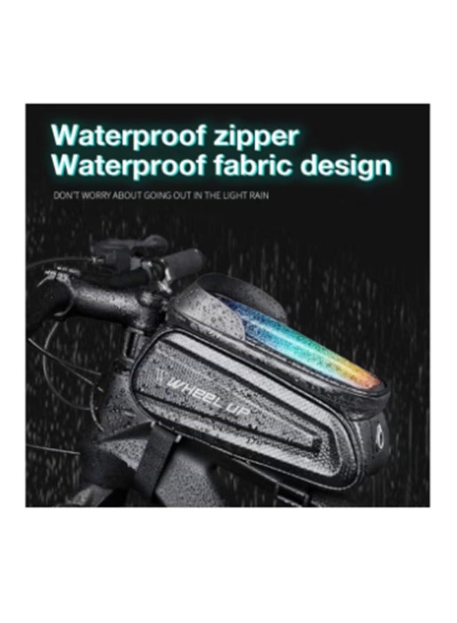 wheel up Waterproof Pouch Bike Bag Bicycle Bag Front Handlebar Frame, Touch Screen Mobile Phone Mount Holder Basket with Storage up to 7" - Image 2