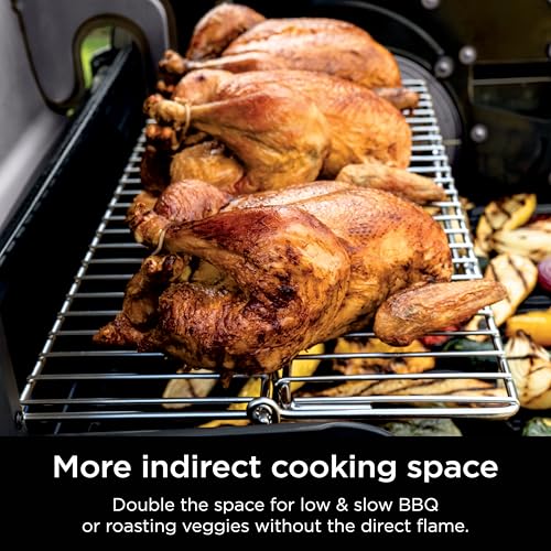 Ninja FlexFlame Upgrades Expandable Roast Smoke Rack More Indirect Cooking Space Durable Stainless Steel Holds Up to 15lbs Compatible with PG300 Series XSKFLDINDRCTRK - Image 3