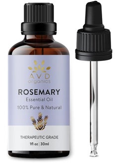 AVD Organics Rosemary Oil For Hair Growth 100 Percent Pure And Natural Therapeutic Grade Hair Oil For Scalp Nourishment And Hairfall Contorl 1 Fl. Oz  - Image 1