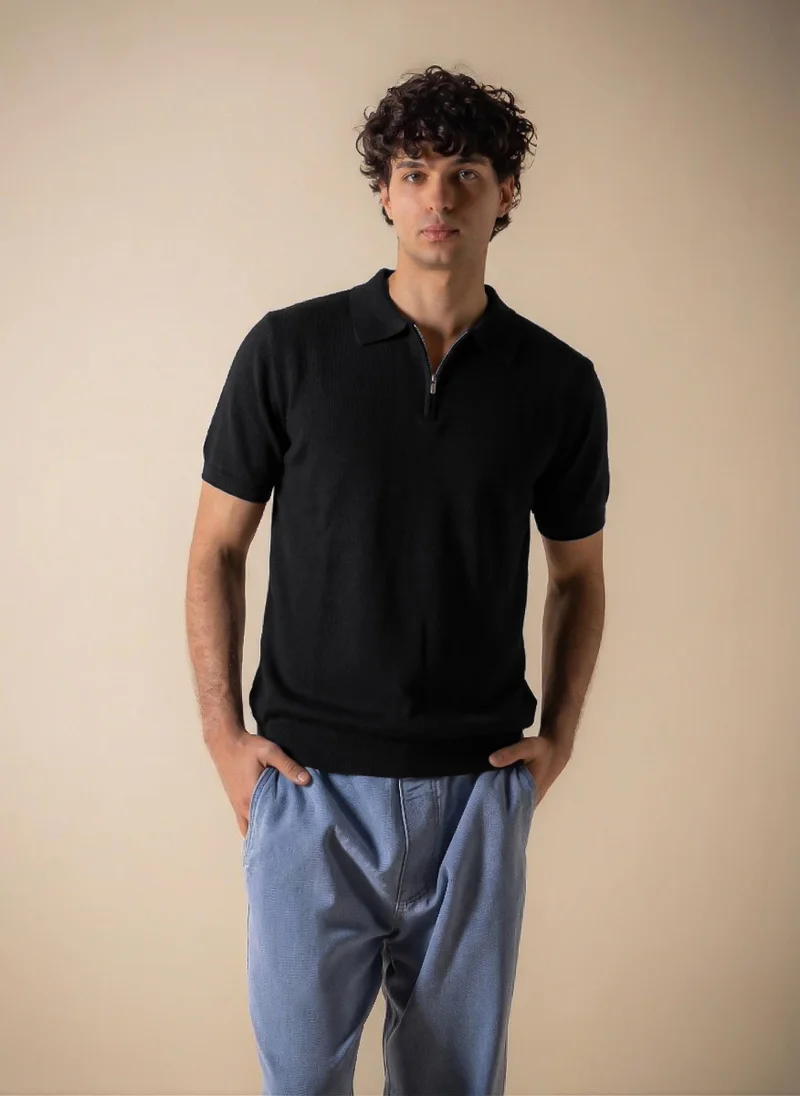 شايبس KNITTED POLO SHIRT WITH ZIP