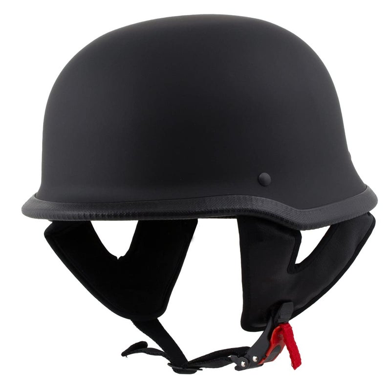 Milwaukee Helmets MPH9740DOT Motorrad DOT German Style Matte Black Half Face Motorcycle Bikers Helmet  Large