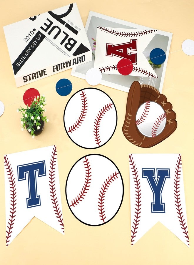 Maniaacer Baseball Party Decorations Happy Birthday Banner Baseballs Honeycomb Balls Hanging Swirls Circle Dot Garland for Baseball Sports Themed Birthday Party Decorations - Image 4