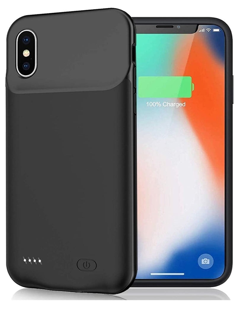 Phone Planet Battery Case for iPhone XS/X/10, Rechargeable 3200mAh Portable Charging Case Extended Battery Pack Cover Power Bank Charger Case for iPhone Xs/X[5.8 inch]-Black - Image 1