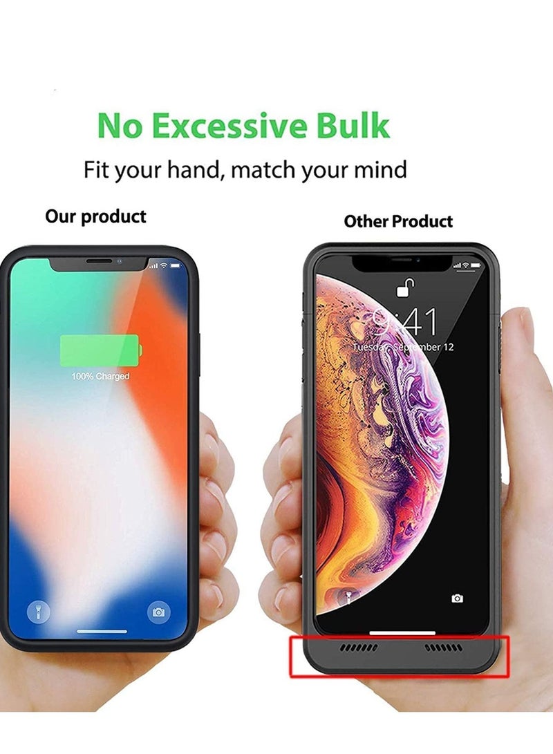 Phone Planet Battery Case for iPhone XS/X/10, Rechargeable 3200mAh Portable Charging Case Extended Battery Pack Cover Power Bank Charger Case for iPhone Xs/X[5.8 inch]-Black - Image 3