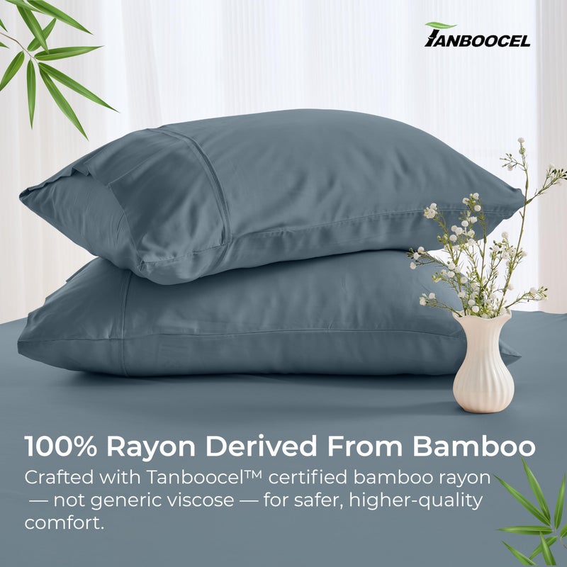GOKOTTA Envelope Pillow Cases Queen Size 2 Pack, 100% Rayon Made from Bamboo Cooling Pillowcases Soft and Silky for Hair and Face (20"*30") - Image 2