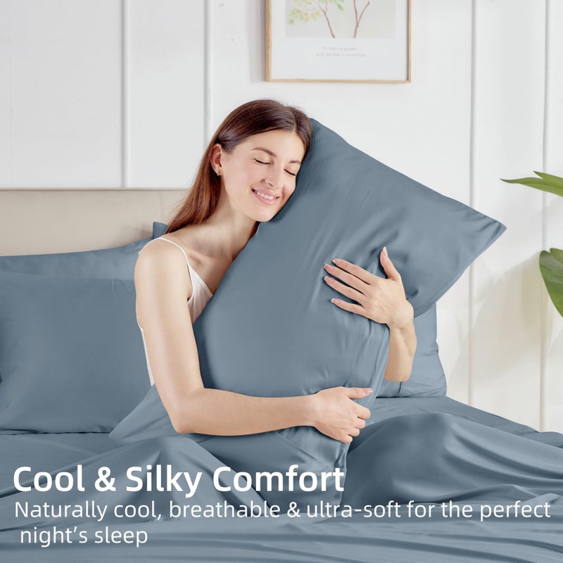 GOKOTTA Envelope Pillow Cases Queen Size 2 Pack, 100% Rayon Made from Bamboo Cooling Pillowcases Soft and Silky for Hair and Face (20"*30") - Image 3