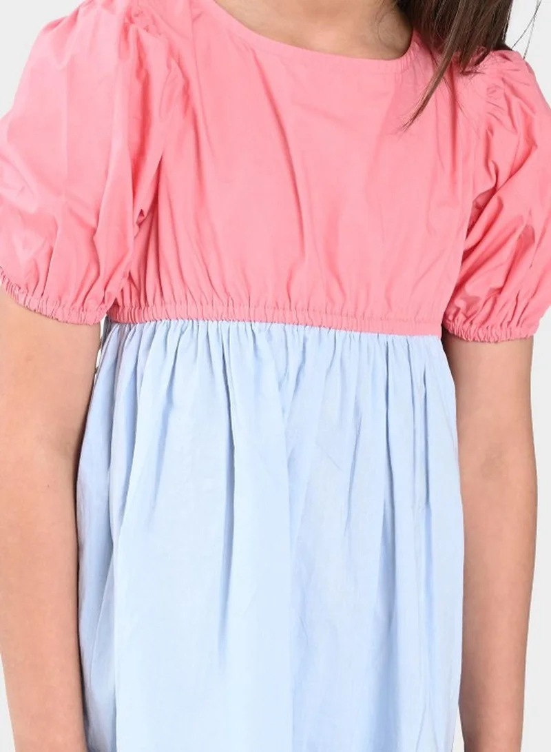 Bonkids Colorblock Ruffle Dress