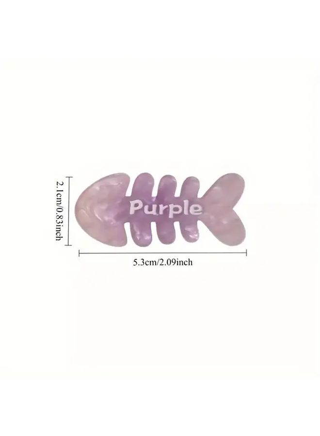4 Pcs Laser Powder Gradient Fish Hair Clips For Girls With Floral Butterfly Bow Heart Designs - Image 4