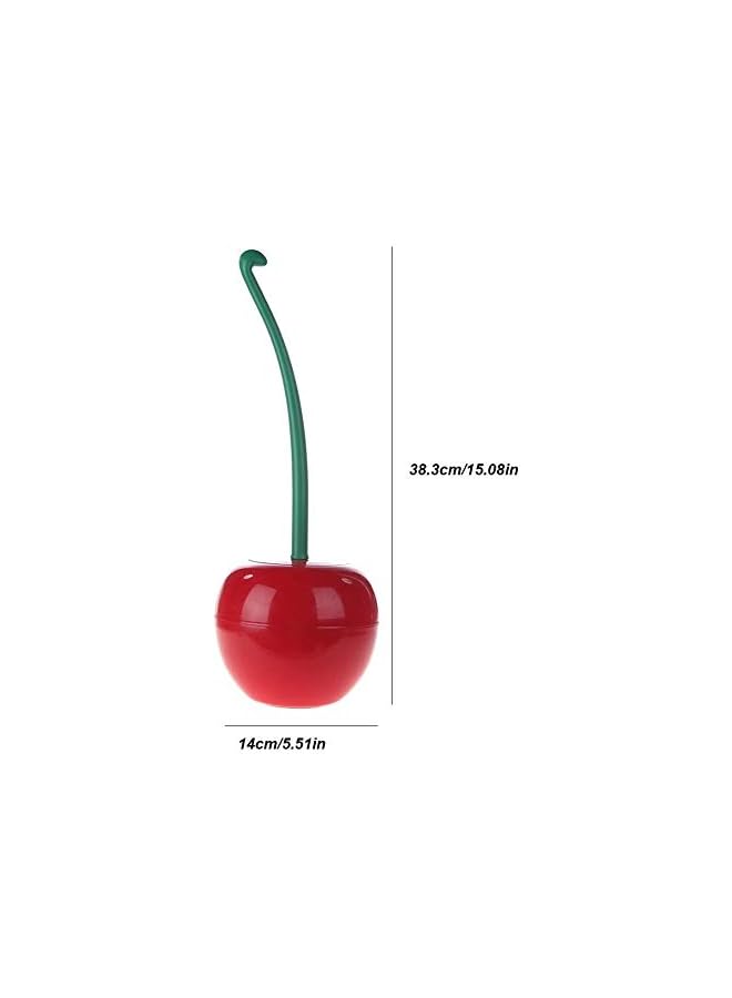 promass Cherry Shape Toilet Brush - Standing Toilet Brush Set - Compact Household Bathroom Red Cherry Toilet Brush (Red) - Image 2