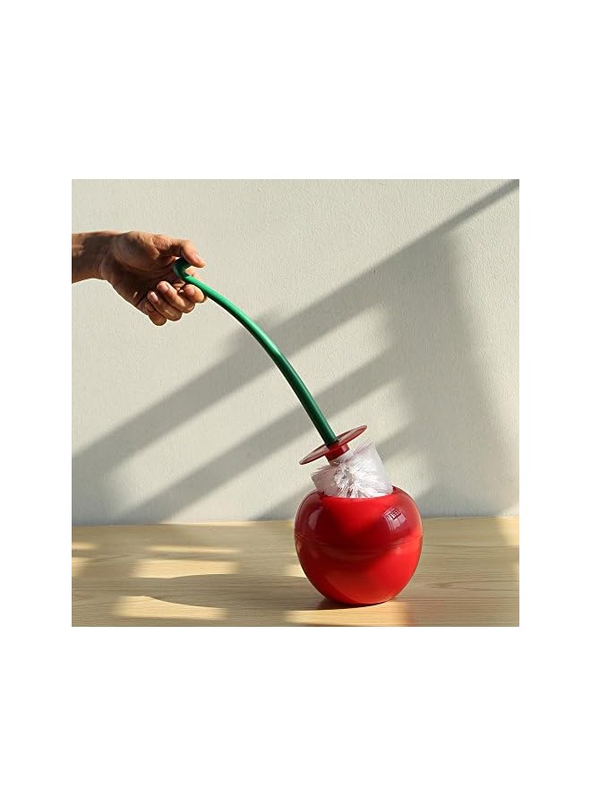 promass Cherry Shape Toilet Brush - Standing Toilet Brush Set - Compact Household Bathroom Red Cherry Toilet Brush (Red) - Image 3