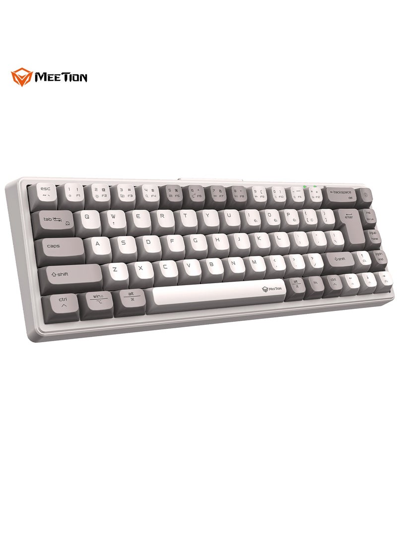 Meetion كيبورد ميتيون ميكانيكي لاسلكي RGB ثلاثي الوضع MK12 بتصميم 65% (أبيض) - Image 2
