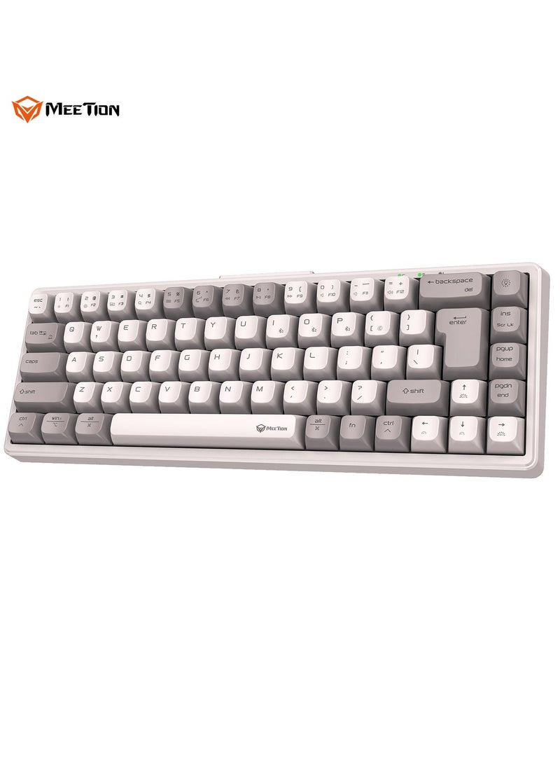 Meetion كيبورد ميتيون ميكانيكي لاسلكي RGB ثلاثي الوضع MK12 بتصميم 65% (أبيض) - Image 3