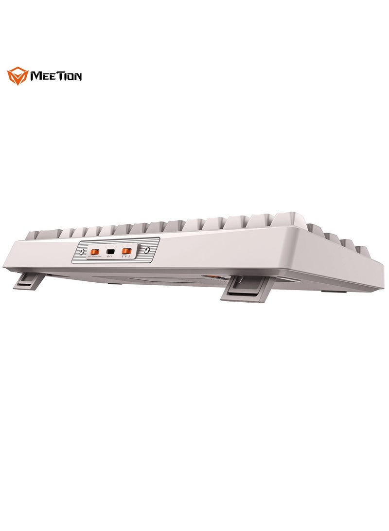 Meetion كيبورد ميتيون ميكانيكي لاسلكي RGB ثلاثي الوضع MK12 بتصميم 65% (أبيض) - Image 5