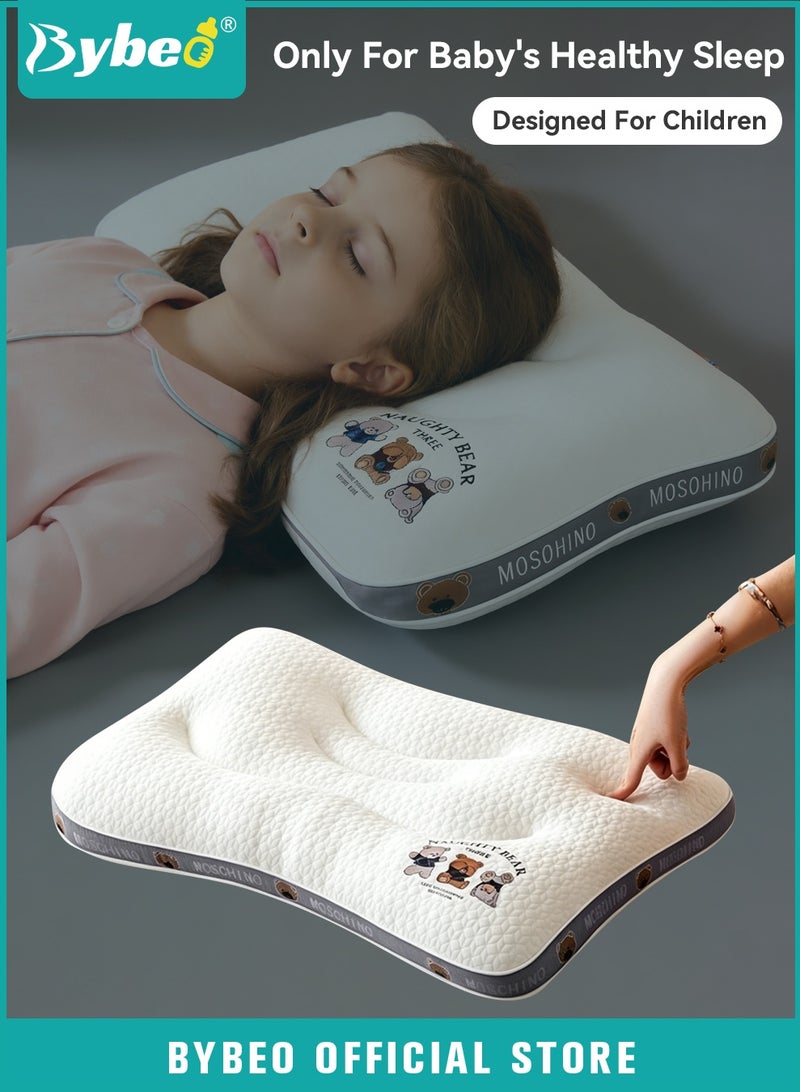Bybeo Toddler Pillow for Sleeping, Kids Pillows with Ergonomic Spine-Protective Design, Toddler Head Support Pillow, Baby Nursing Sleeping Pillows, for 1-5 Years Children Boys and Girls - Image 1