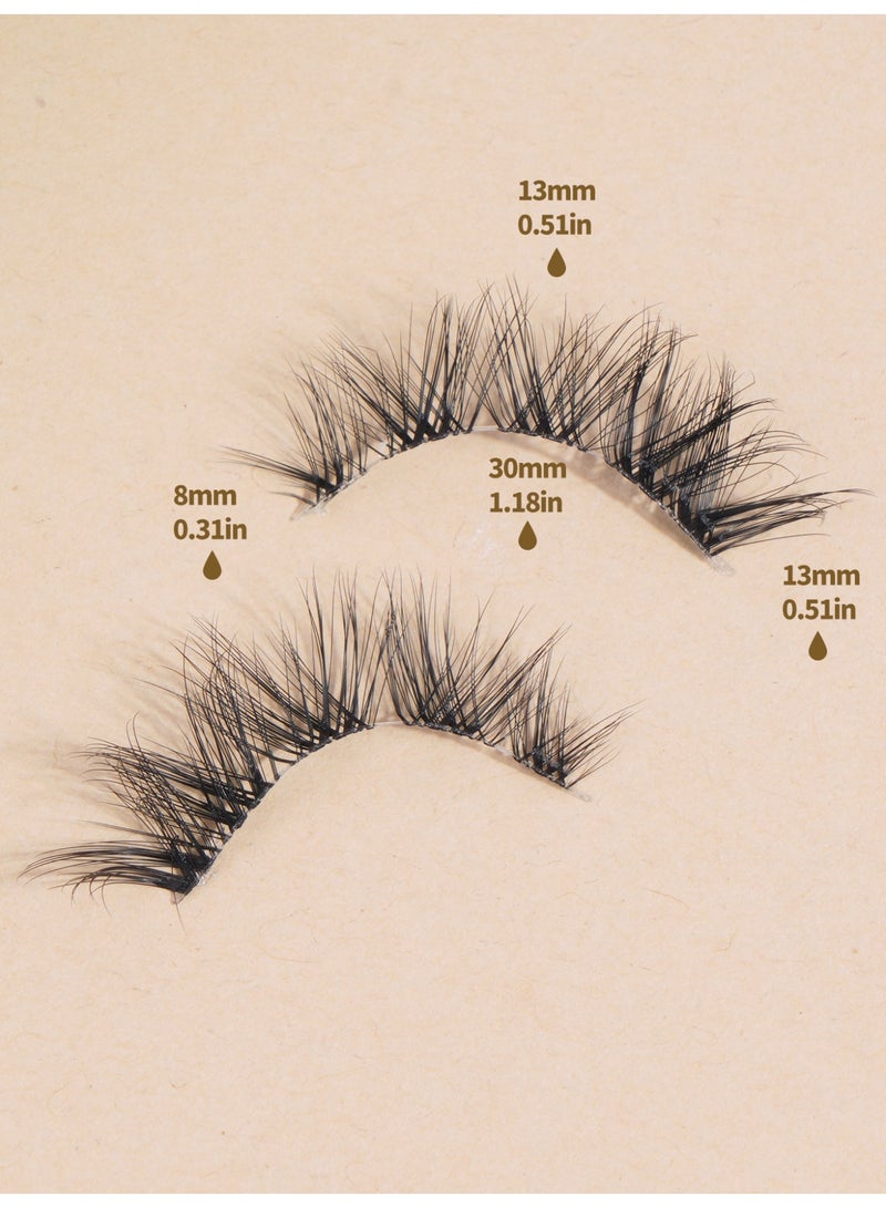 MAGEFY رموش صناعية رموش رقيقة مظهر طبيعي رموش ناعمة رموش مقلدة من الفرو الصناعي حجم 5 أزواج رموش كثيفة حزم رموش مزيفة - Image 4