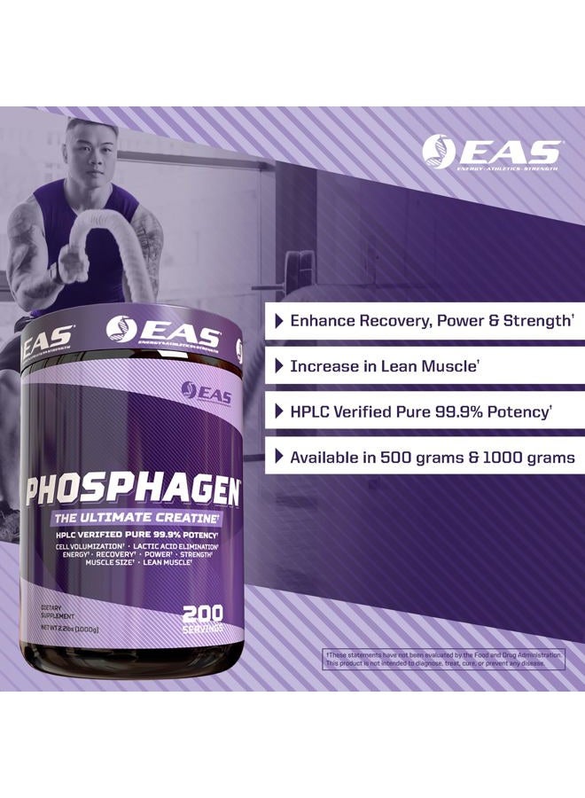 EAS Experimental and Applied Sciences Phosphagen Ultimate Creatine Powder | Power, Strength, Muscle Size, & Cell Volumization | Pure 99.9% Potency | 100 Servings (Unflavored) - Image 3