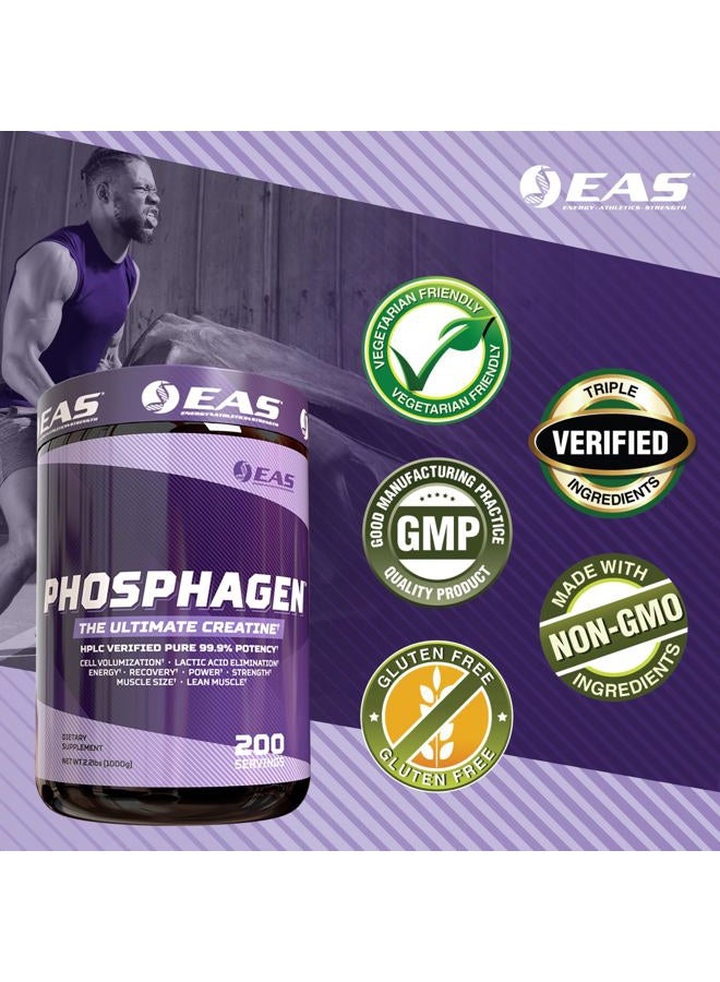EAS Experimental and Applied Sciences Phosphagen Ultimate Creatine Powder | Power, Strength, Muscle Size, & Cell Volumization | Pure 99.9% Potency | 100 Servings (Unflavored) - Image 4