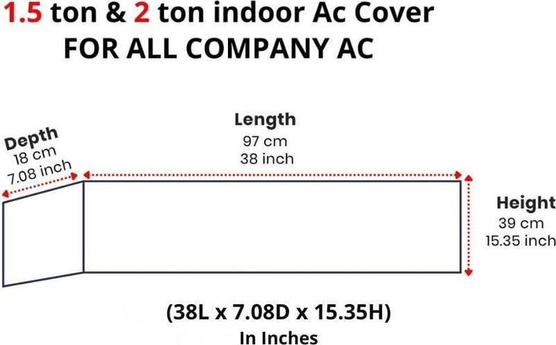 Da Anushi Cotton Net Split AC Cover Indoor Unit for 1.5 Ton Capacity AC, Premium Work Indoor AC Dust Protection Cover Designer Summer Ac Cover for 1.5 Ton Ac (38 X 15.35 X 7.8 inch, Purple) - Image 3