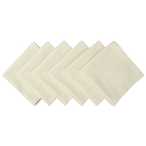 DII Solid Pastel Napkin Set Cotton, Machine Washable, 20x20 Inch, Natural, 6 Count - Image 1