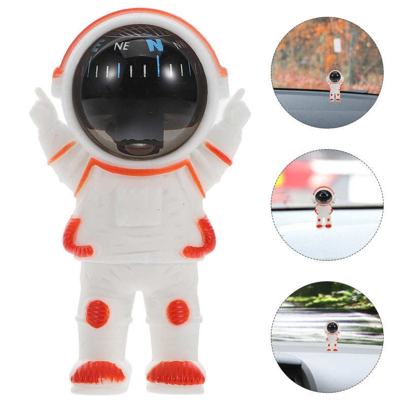 Orange Astronaut Dashboard Compass For Car Interior Navigation Portable Outdoor Decor - Image 5