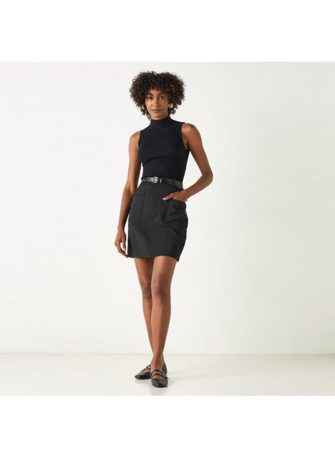 2Xtremz - 2Xtremz Ribbed Sleeveless Sweater with High Neck - Image 1