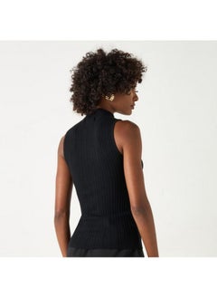 2Xtremz 2Xtremz Ribbed Sleeveless Sweater with High Neck  - Image 3