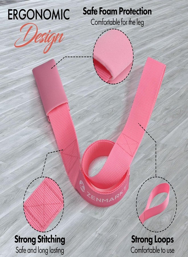 Zenmarkt Stretching Strap for Cheer – Flexibility Stunt Strap for Cheerleaders – Durable Cheer Stretching Bands for Improved Flexibility, Range of Motion – Essential Cheer Accessories (Pink) - Image 2