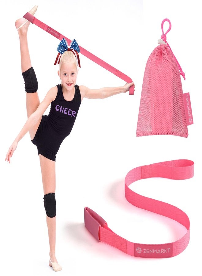 Zenmarkt Stretching Strap for Cheer – Flexibility Stunt Strap for Cheerleaders – Durable Cheer Stretching Bands for Improved Flexibility, Range of Motion – Essential Cheer Accessories (Pink) - Image 1