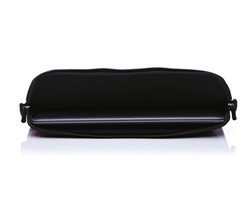 YIDA 11-Inch to 12-Inch Neoprene Laptop Sleeve Case Bag with shoulder strap For 11", 11.6", 12" Ultrabook/Acer/Asus/Dell/HP/Toshiba/Lenovo/Chromebook (Black) - Image 3