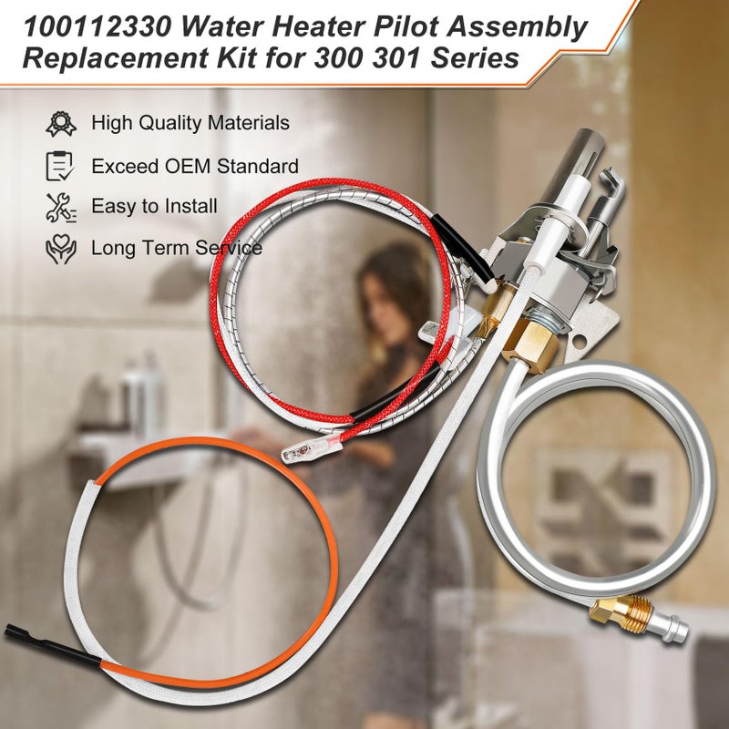 Pulaim Upgrade 100112330 Water Heater Pilot Assembly, Replace 9007876 Thermopile, Compatible with 300 301 Series Whirlpool Water Heater Parts & A.O.Smith, American, State, Kenmore, Reliance - Image 3