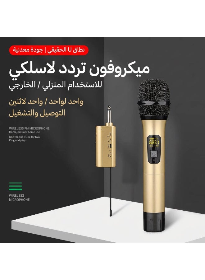 نظام الميكروفون اللاسلكي الاحترافي ZFSZ E2 ثنائي الترددات UHF مع ترددات قابلة للتعديل ومستقبل قابل لإعادة الشحن ومجموعة كاملة من الملحقات، مخصص للكاريوكي والمؤتمرات والحفلات - Image 3
